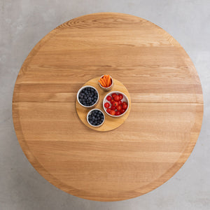 Mesa de comedor redonda y extensible de madera maciza roble Carmen | NordicStory