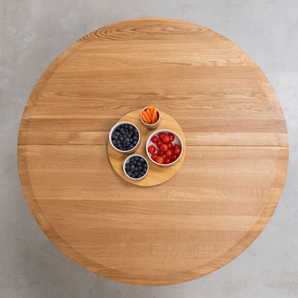 Mesa de comedor redonda y extensible de madera maciza roble Carmen | NordicStory