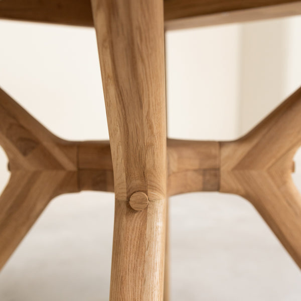 Mesa de comedor redonda y extensible de madera maciza roble Carmen | NordicStory