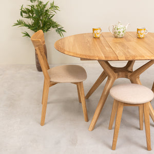 Mesa de comedor redonda y extensible de madera maciza roble Carmen | NordicStory