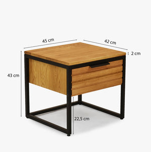 Runa solid oak bedside table | NordicStory