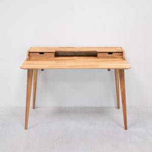 Mesa escritorio de madera maciza de roble Ana, 120 x 65 x 84,5 cm. | NordicStory