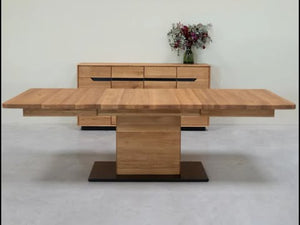 Mesa de comedor extensible de madera maciza roble Bremen, 160-250 x 100 x 75 cm. | NordicStory