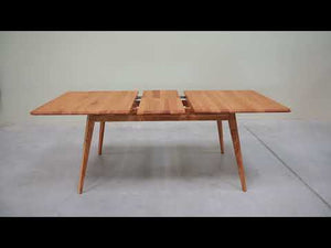 Mesa de comedor extensible de madera maciza roble Geneva, 160-200 x 90 x 75 cm. | NordicStory