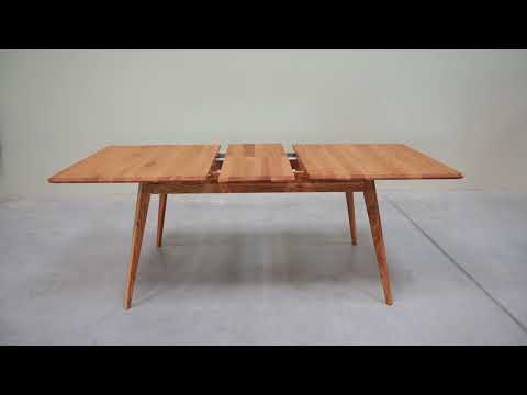 Mesa de comedor extensible de madera maciza roble Geneva, 160-200 x 90 x 75 cm. | NordicStory