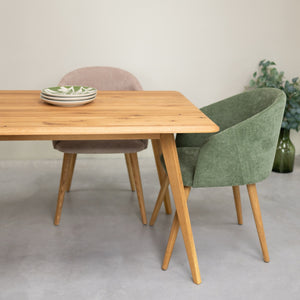 Mesa rectangular de comedor de madera maciza de roble Geneva | NordicStory