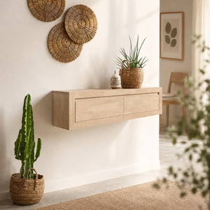 Schwimmende Sideboard-Konsole aus massiver Eiche Sven | NordicStory