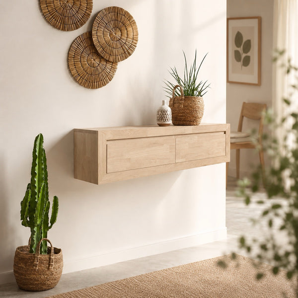 Schwimmende Sideboard-Konsole aus massiver Eiche Sven | NordicStory