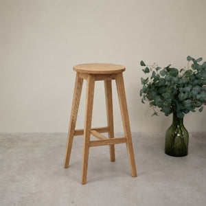 Set of 2 Diana Solid Oak Bar Stools | NordicStory