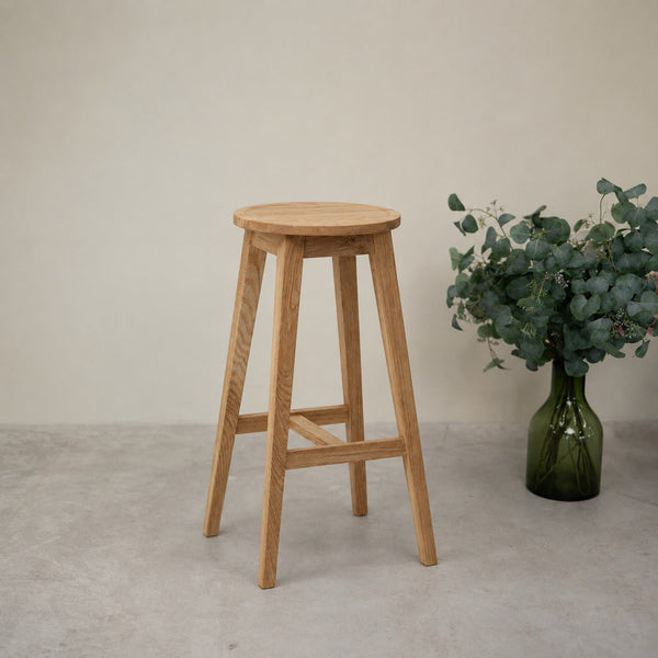 Set of 2 Diana Solid Oak Bar Stools | NordicStory