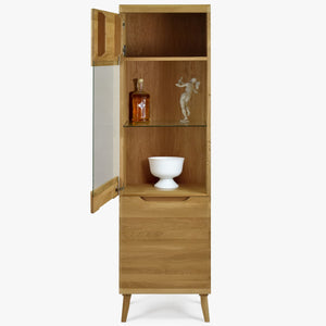 Vitrinenschrank aus massiver Eiche „Milan 1“ | NordicStory