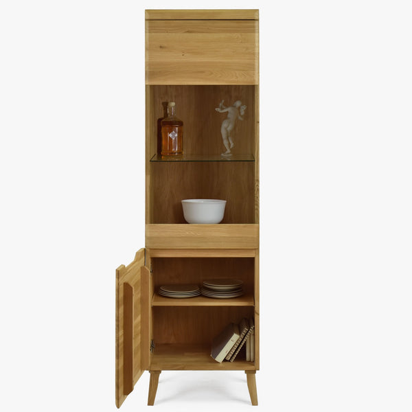 Vitrinenschrank aus massiver Eiche „Milan 1“ | NordicStory