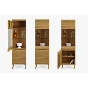 Vitrinenschrank aus massiver Eiche „Milan 1“ | NordicStory