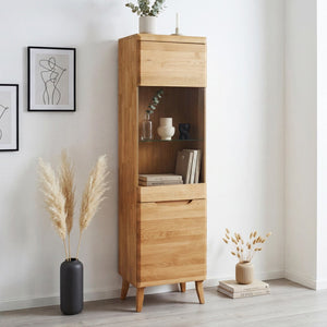 Vitrinenschrank aus massiver Eiche „Milan 1“ | NordicStory