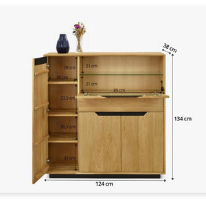 Vetrina in rovere massiccio Bremen | NordicStory