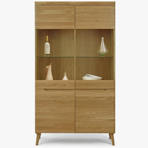 Vitrinenschrank aus massiver Eiche „Milan 2“ | NordicStory