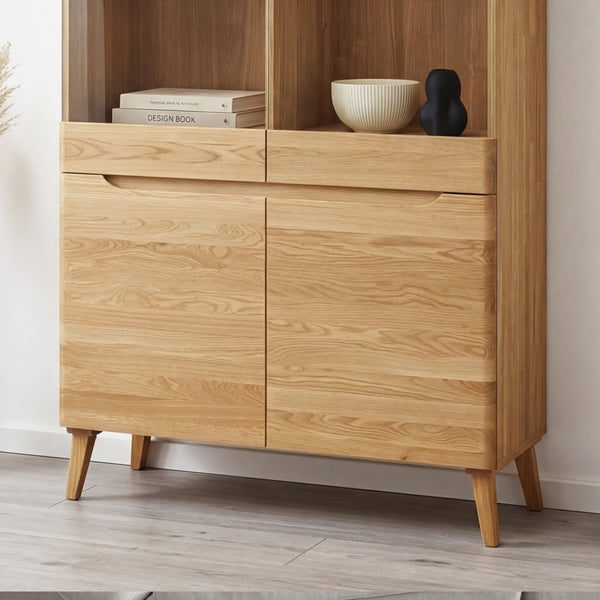 Vitrinenschrank aus massiver Eiche „Milan 2“ | NordicStory