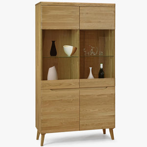 Vitrinenschrank aus massiver Eiche „Milan 2“ | NordicStory
