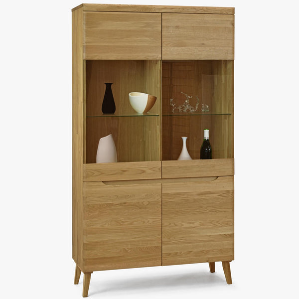 Vitrinenschrank aus massiver Eiche „Milan 2“ | NordicStory