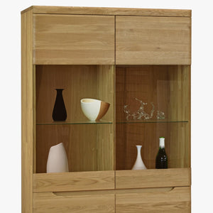 Vitrinenschrank aus massiver Eiche „Milan 2“ | NordicStory