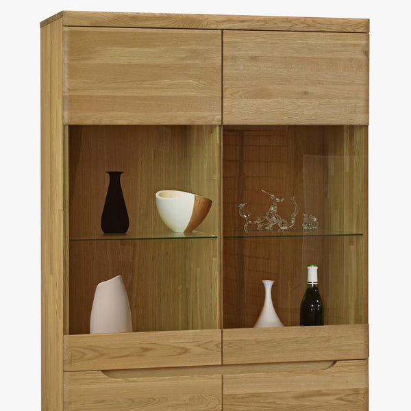 Vitrinenschrank aus massiver Eiche „Milan 2“ | NordicStory