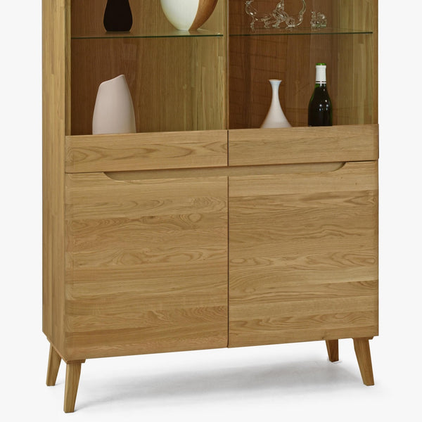 Vitrinenschrank aus massiver Eiche „Milan 2“ | NordicStory