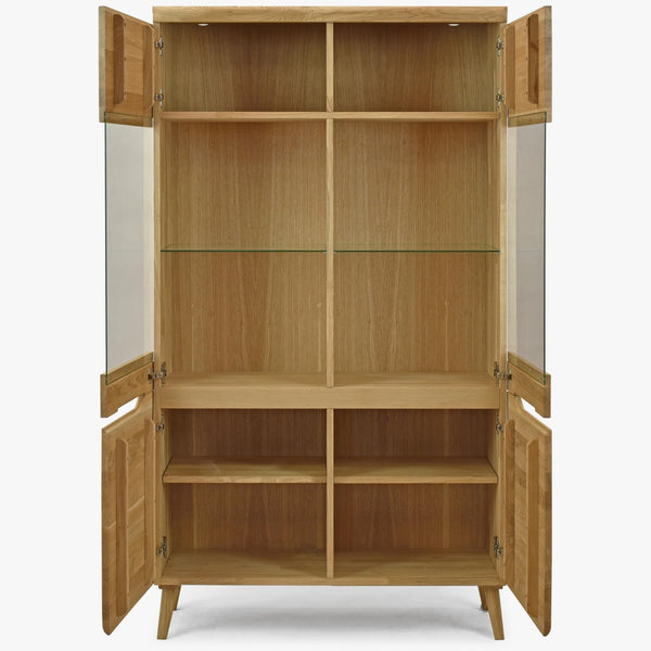 Vitrinenschrank aus massiver Eiche „Milan 2“ | NordicStory