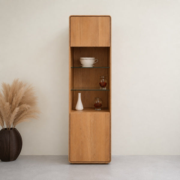 Geneva 26 Solid Oak Display Cabinet | NordicStory