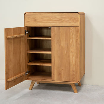 Zapatero de madera maciza roble sostenible Geneva RobleStore NordicStory