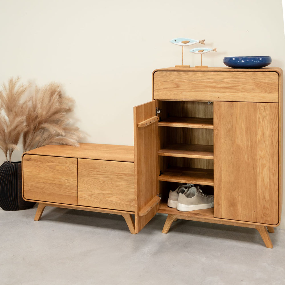 Zapatero de madera maciza roble sostenible Geneva RobleStore NordicStory