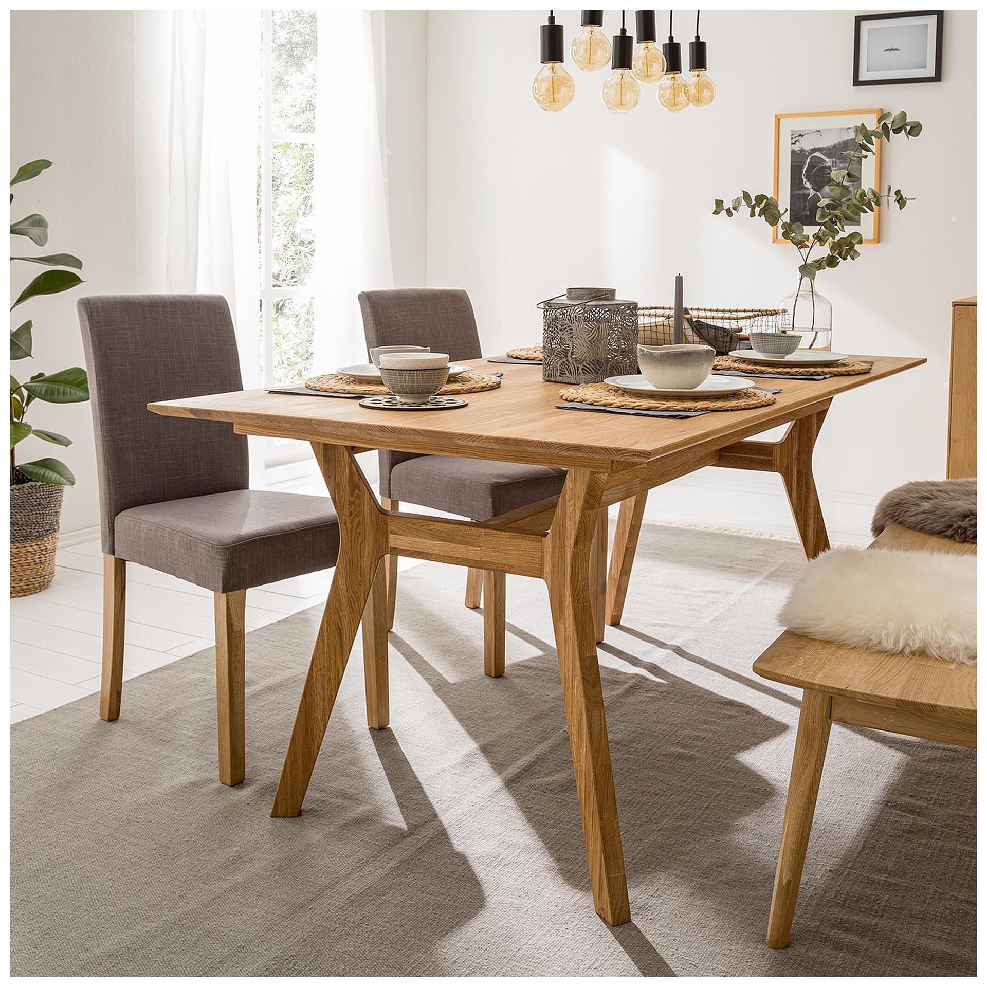 Tavolo Allungabile In Legno Massello Con Bordi Rustici 180 X 90 Cm Fino 260 Cm Bart