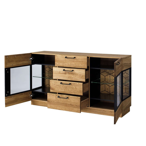 LoftStory Cómoda aparador madera de roble Mozaik 47 170 x 42 x 90 cm.