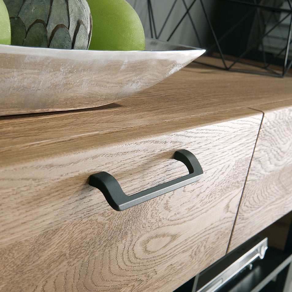 LoftStory Mueble de TV de madera de roble diseno industrial nordico