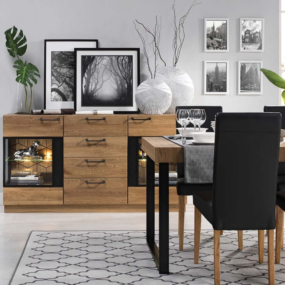 LoftStory Cómoda aparador madera de roble Mozaik 47 170 x 42 x 90 cm.