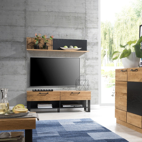 LoftStory Estante de pared de madera de roble diseno industrial nordico