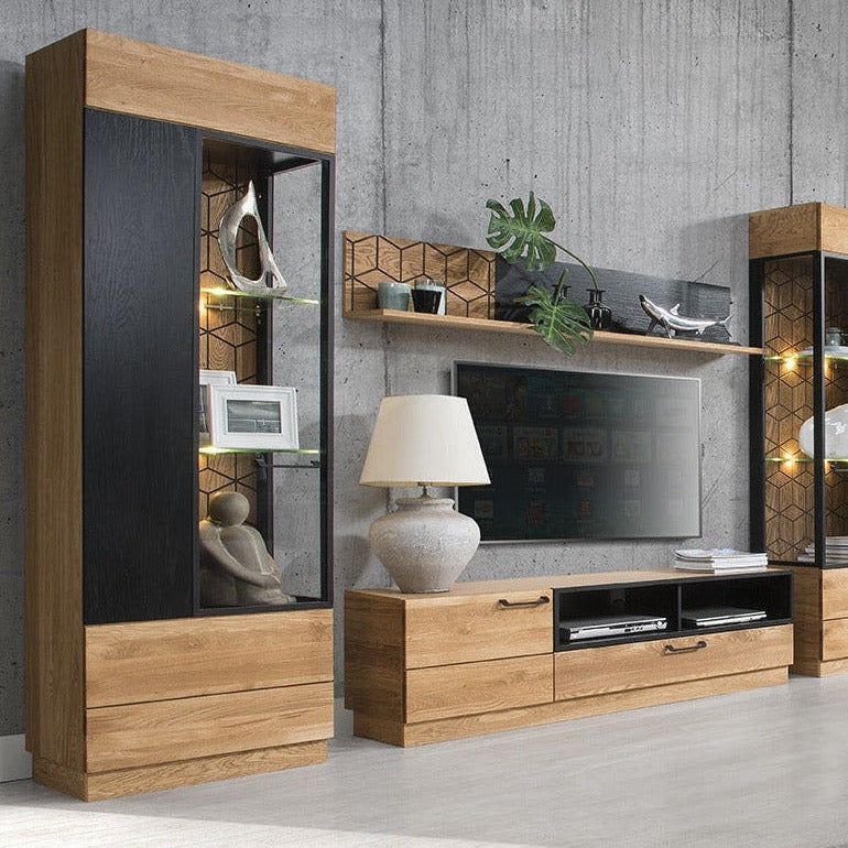 LoftStory Mueble de TV de madera de roble "Mozaik