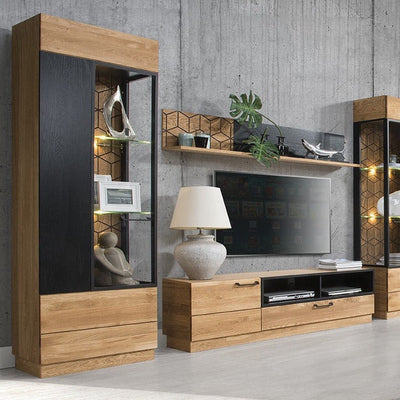 LoftStory Mueble de TV de madera de roble "Mozaik 25" 170 x 42 x 46 cm.