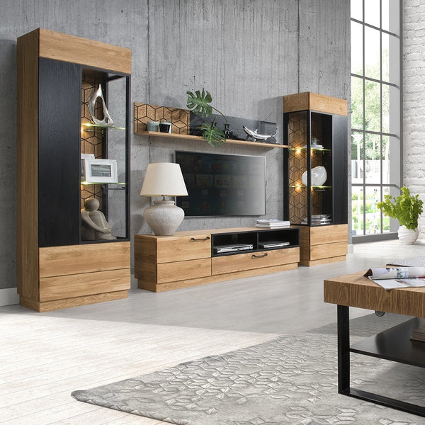 LoftStory Vitrina de madera de roble diseno nordico moderno