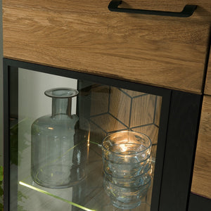 LoftStory Vitrina de madera de roble diseno industrial nordico