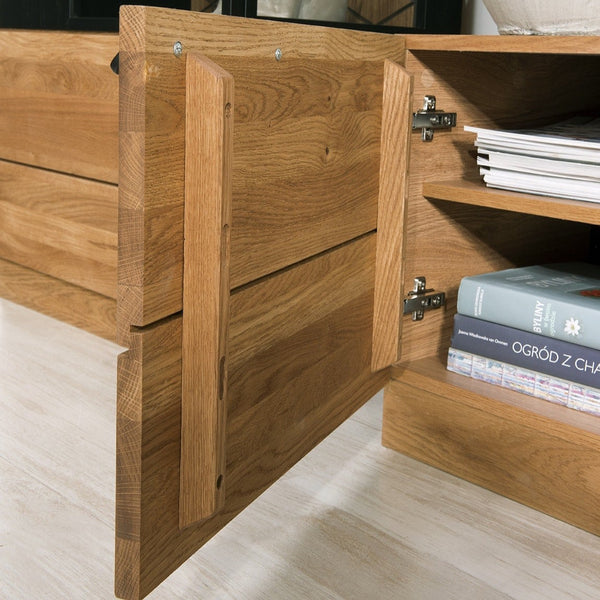 LoftStory Mueble de TV de madera de roble