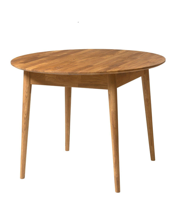 NordicStory Mesa redonda de comedor de madera maciza de roble