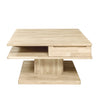 Mesa de centro de madera de roble macizo estilo rustico