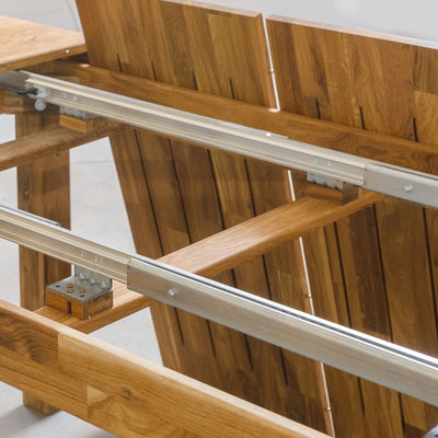 Mesa extensible de comedor madera maciza roble nordico