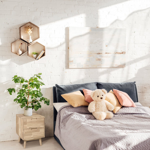 NordicStory mesa de noche mesita mesilla madera maciza roble 100 natural blanqueado