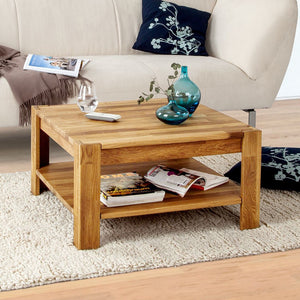 NordicStory Mesa de centro de madera maciza de roble