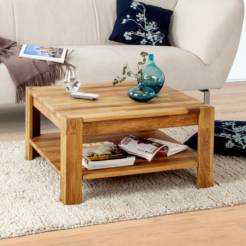 NordicStory Mesa de centro de madera maciza de roble