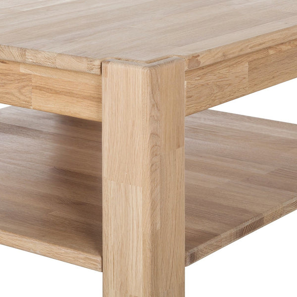 NordicStory Mesa de centro de madera maciza de roble
