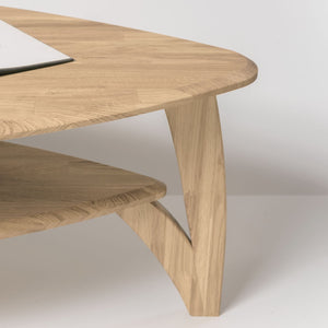 NordicStory Mesa de centro de madera maciza de roble