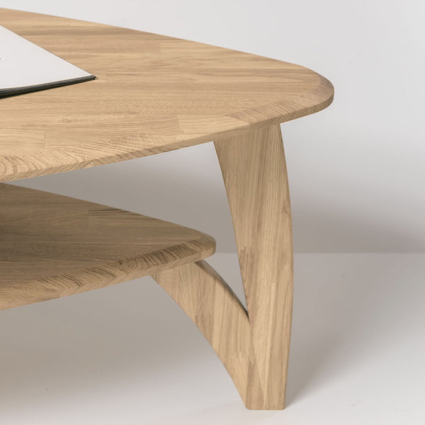 NordicStory Mesa de centro de madera maciza de roble
