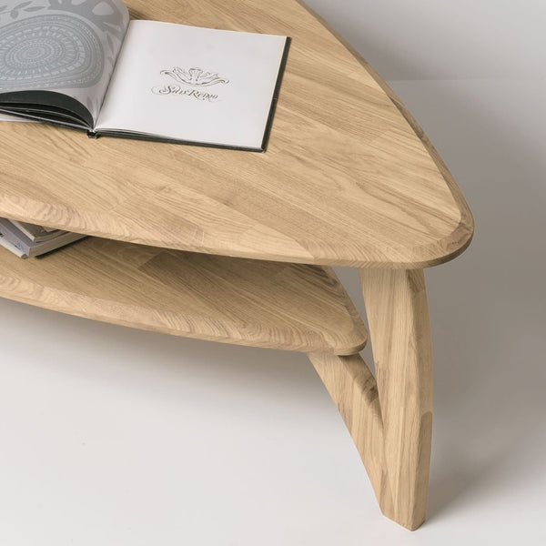 NordicStory Mesa de centro de madera maciza de roble
